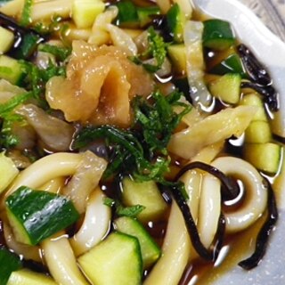 くらげきゅうりの昆布茶うどん